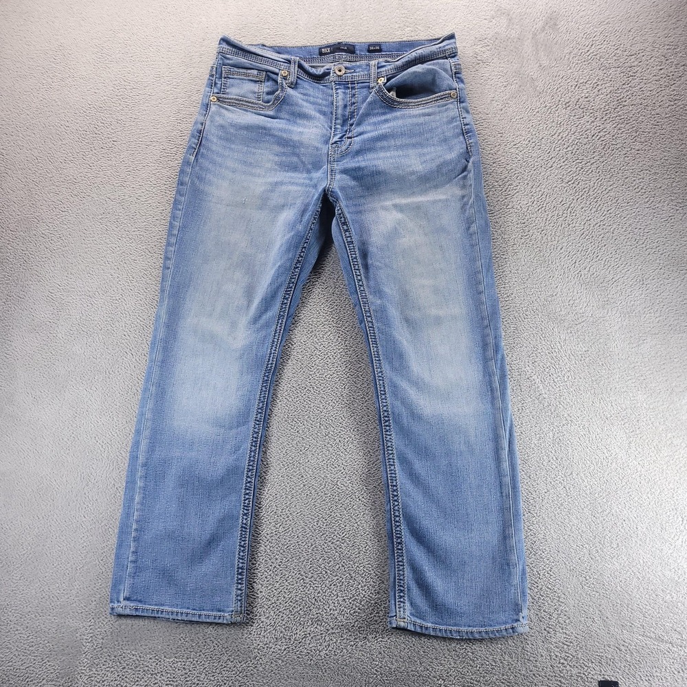 BKE Tyler Jeans Mens 36x30 Blue Straight Light Wash Stretch Denim Comfort